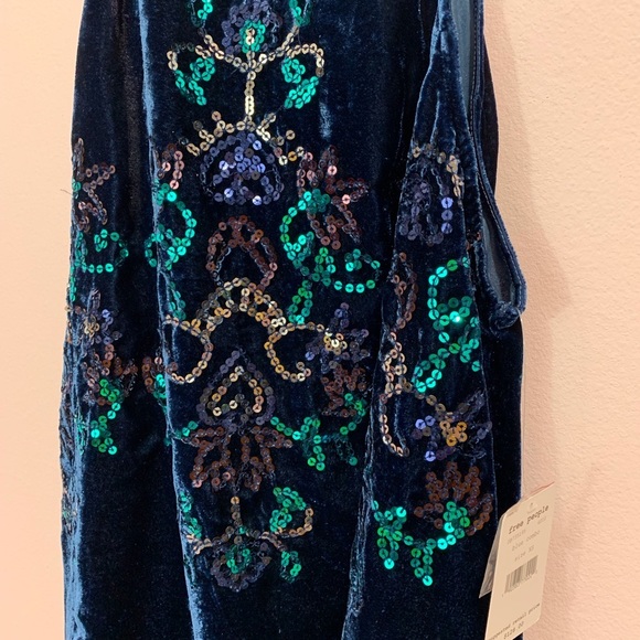 Free People Blue Velvet Dress NWT - Picture 6 of 8